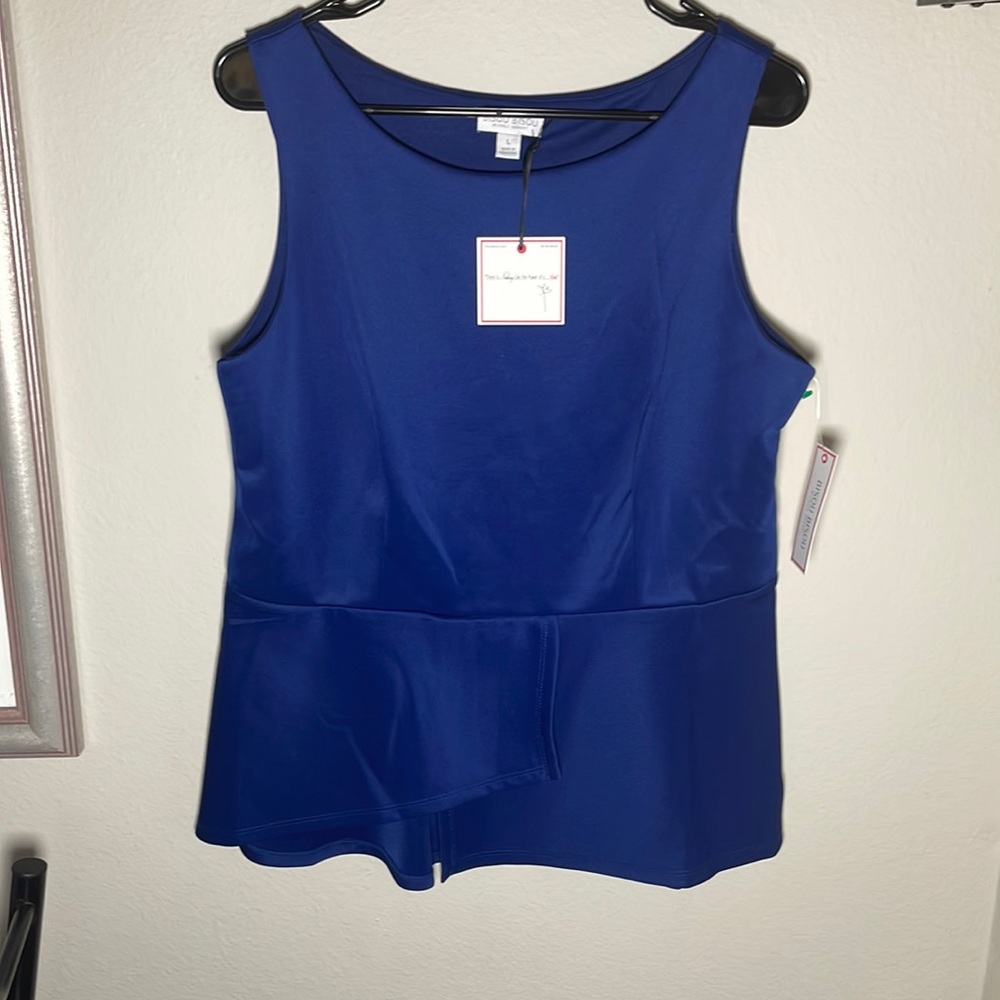 Bisou Bisou Royal Blue Sleeveless Top